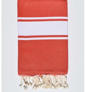 Fouta Plate rouge coquelicot Fouta Tunisia - 1