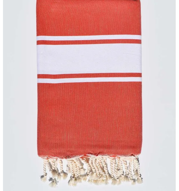 Fouta Plate rouge coquelicot Fouta Tunisia - 1