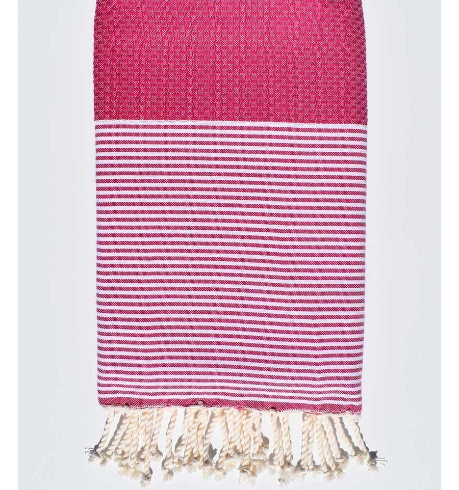 Fouta nid d'abeille prune