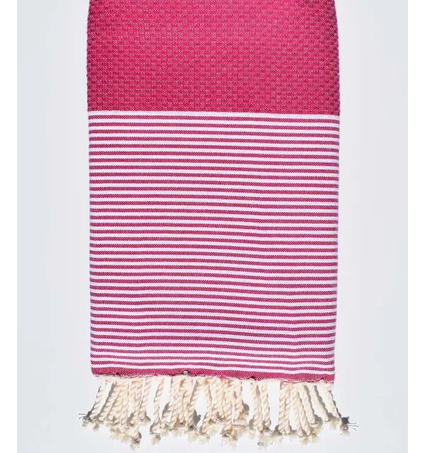 Fouta nid d'abeille prune Fouta Tunisia - 1