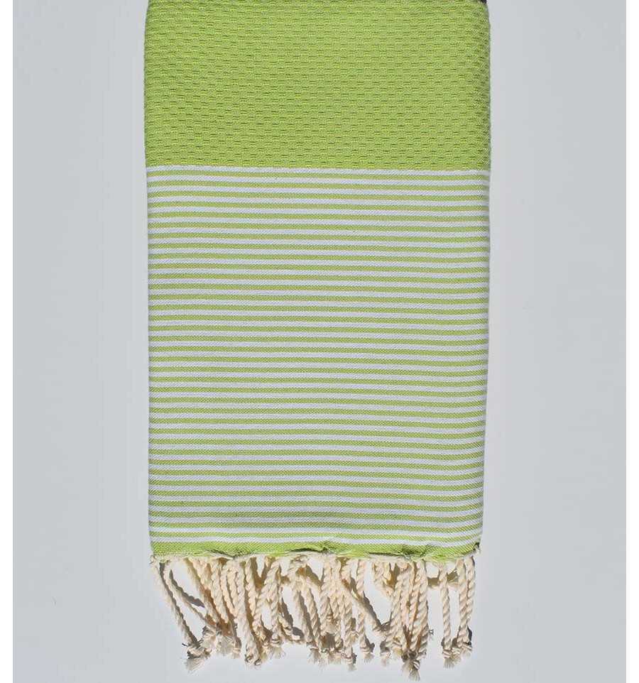 Serviette de plage nid d'abeille vert pistache