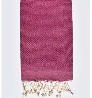 FOUTA nid d'abeille unie violine Fouta Tunisia - 1