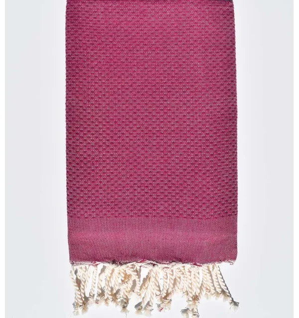 FOUTA nid d'abeille unie violine Fouta Tunisia - 1