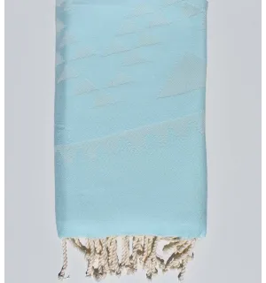 Serviette de plage bohémian bleu azurin Fouta Tunisia - 1