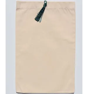 Pochette fouta beige clair nœud pompon bleu sarcelle Fouta Tunisia - 1