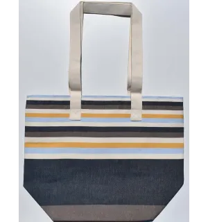 Sac de plage 5 couleurs marron taupe,bleu nuit,blanc crème,bleu ciel et jaune moutarde Fouta Tunisia - 1
