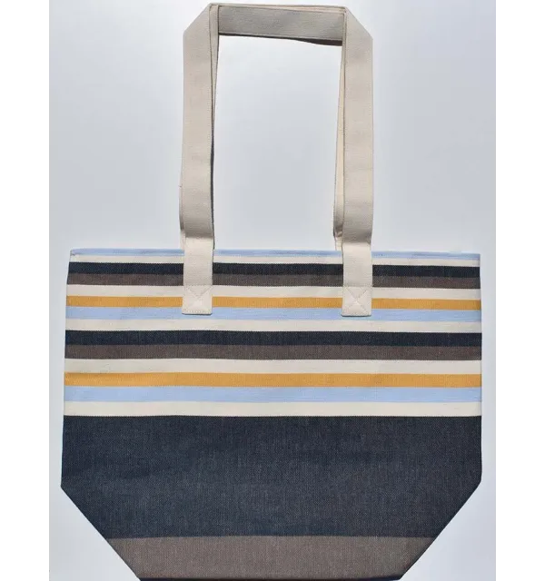 Sac de plage 5 couleurs marron taupe,bleu nuit,blanc crème,bleu ciel et jaune moutarde Fouta Tunisia - 1