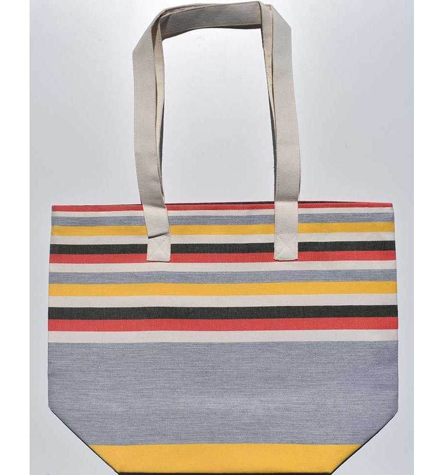 Sac de plage 5 couleurs gris.rouge.blanc créme,vert foret et jaune