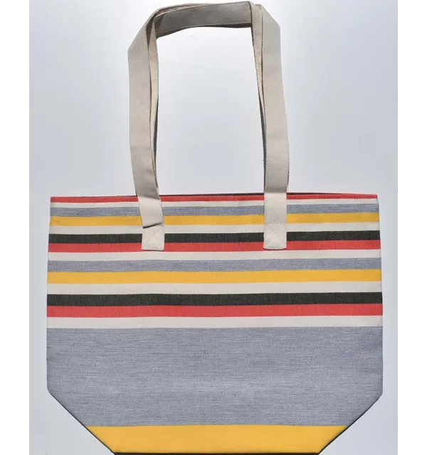 Sac de plage 5 couleurs gris.rouge.blanc crème,vert forêt et jaune Fouta Tunisia - 1