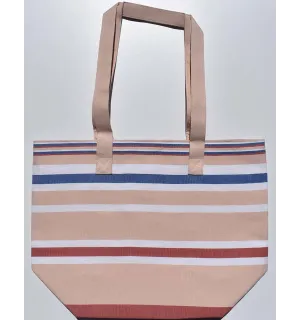Sac de plage chair, blanc, rouge carmin et bleu Fouta Tunisia - 2 2