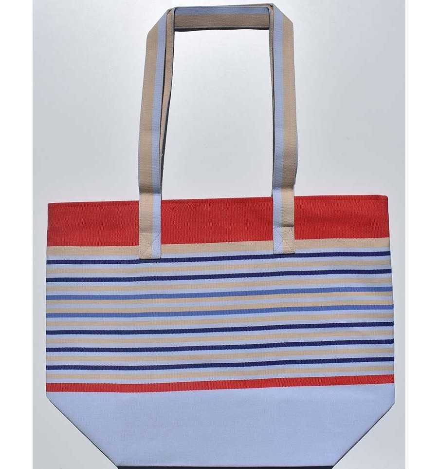 Sac de plage bleu pale, rouge, grège, bleu klein et bleu bleuet