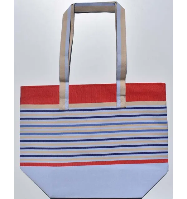 Sac de plage bleu pale, rouge, grège, bleu klein et bleu bleuet Fouta Tunisia - 1