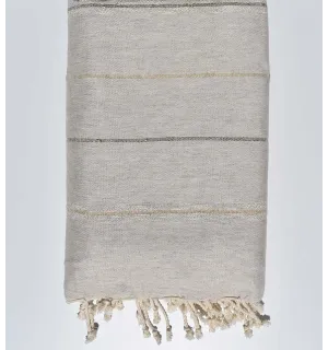 Jeté beige avec lurex doré 2.40m*2.80m  - 3