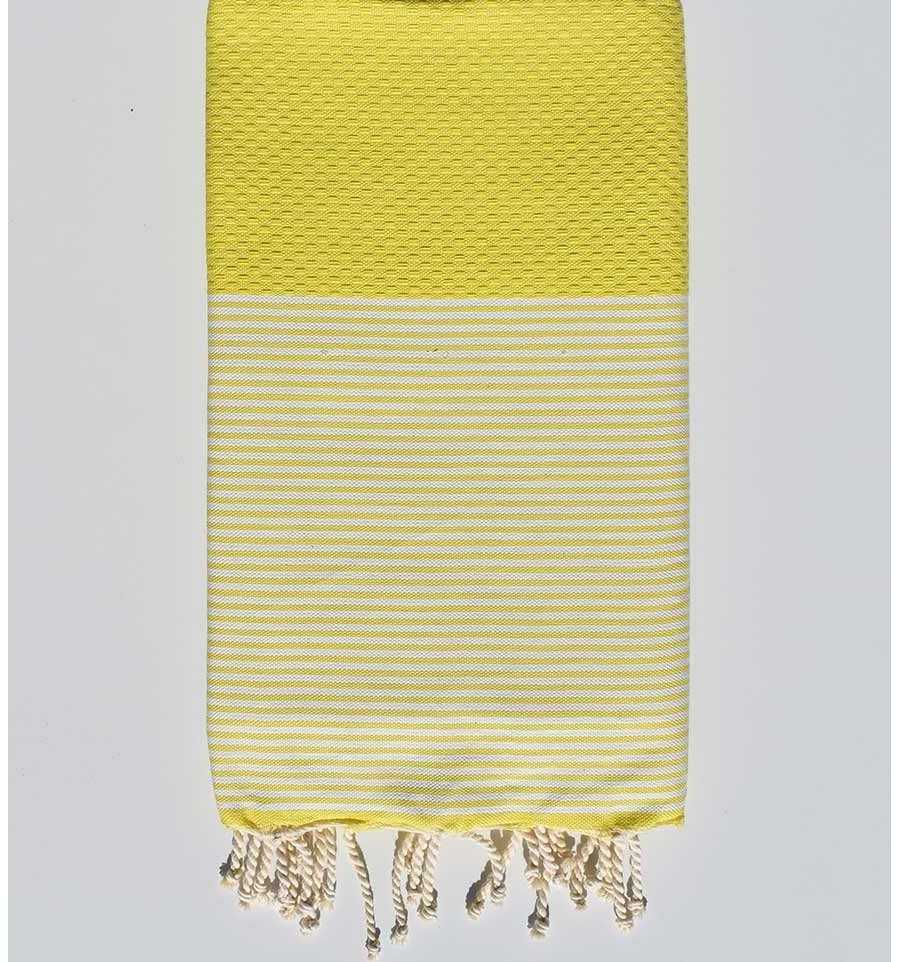 Serviette de plage nid d'abeille jaune chrome