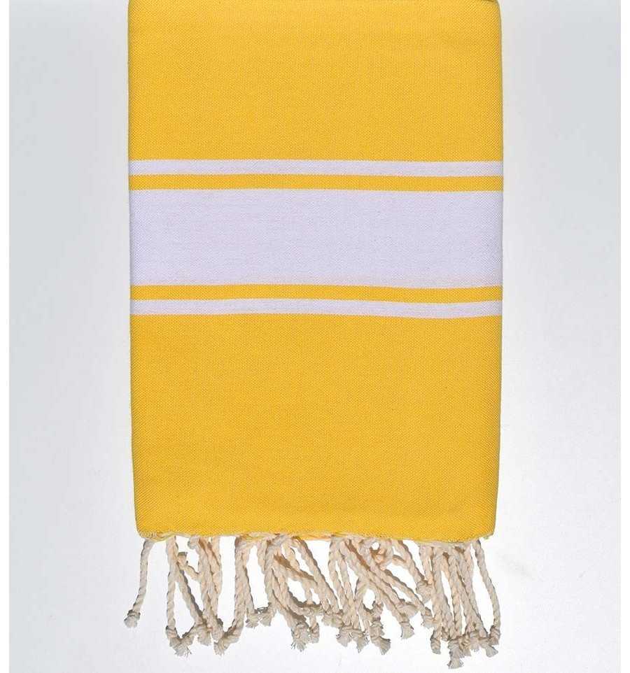 Serviette de plage plate couleur jaune impérial