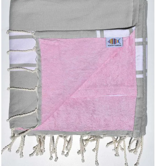 Fouta plate doublée éponge argile Fouta Tunisia - 1