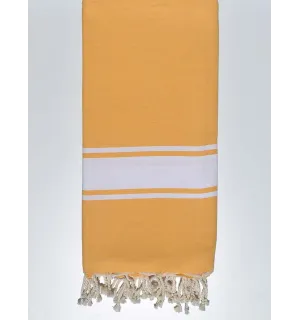 Jeté jaune moutarde Fouta Tunisia - 1