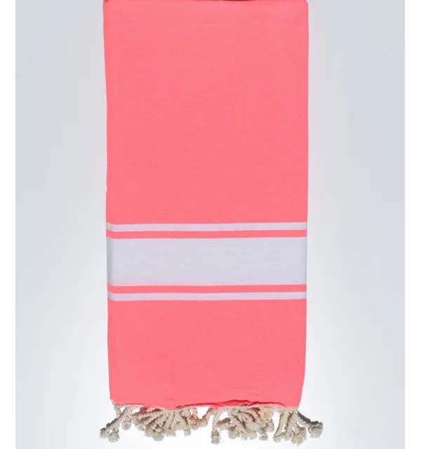Jeté rose fluo Fouta Tunisia - 1