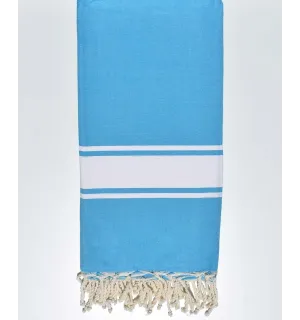 Jeté bleu cyan 2m*2m Fouta Tunisia - 1