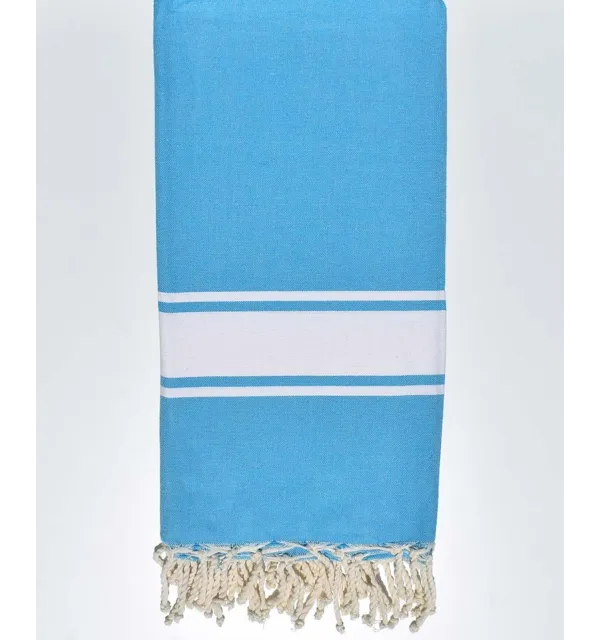 Jeté bleu cyan 2m*2m Fouta Tunisia - 1