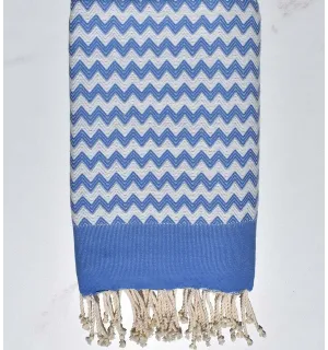 Fouta zigzag bleu Fouta Tunisia - 2