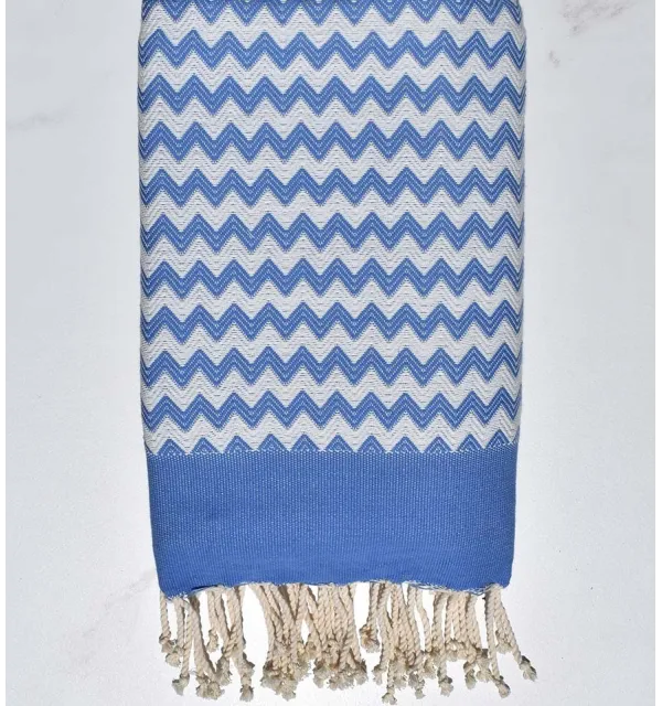 Fouta zigzag bleu Fouta Tunisia - 2