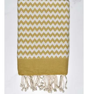 Fouta zigzag couleur chamois Fouta Tunisia - 1