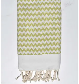 Fouta zigzag vert tilleul Fouta Tunisia - 1