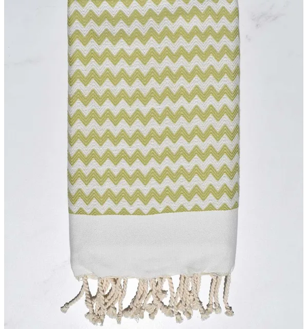 Fouta zigzag vert tilleul Fouta Tunisia - 1