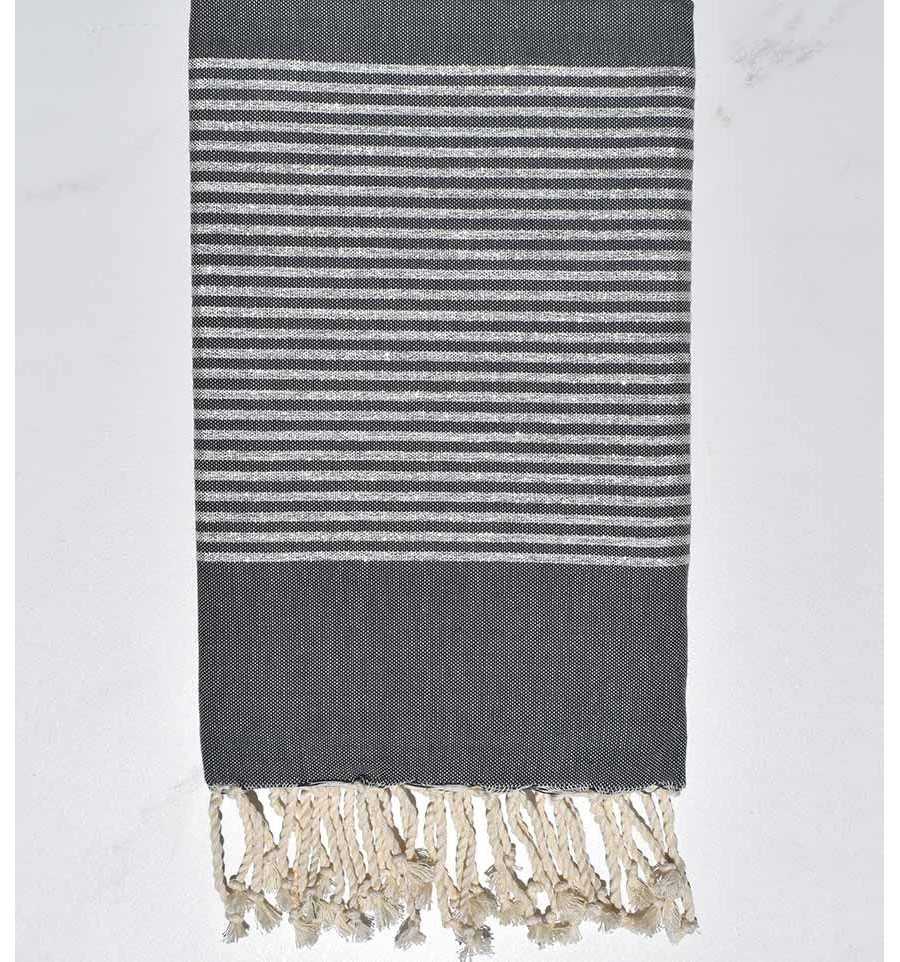 FOUTA Lurex plate gris foncé