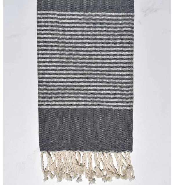 FOUTA Lurex plate gris foncé Fouta Tunisia - 1