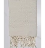 Serviette de table unie couleur blanc crème