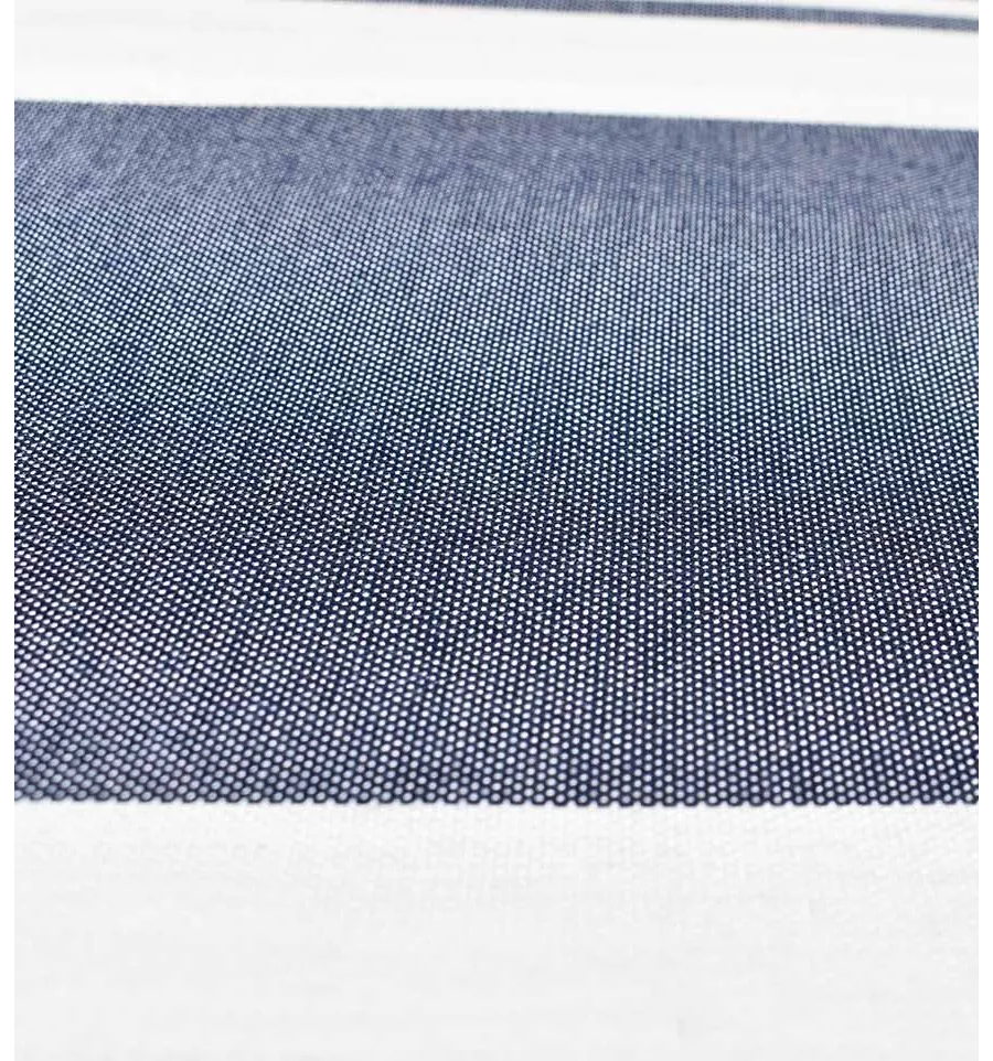 Jeté bleu foncé rayée blanc créme  - 3