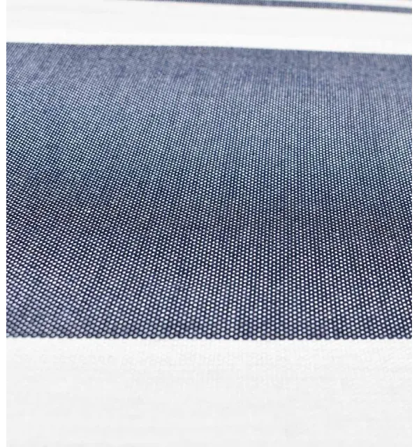 Jeté bleu foncé rayée blanc créme - 3