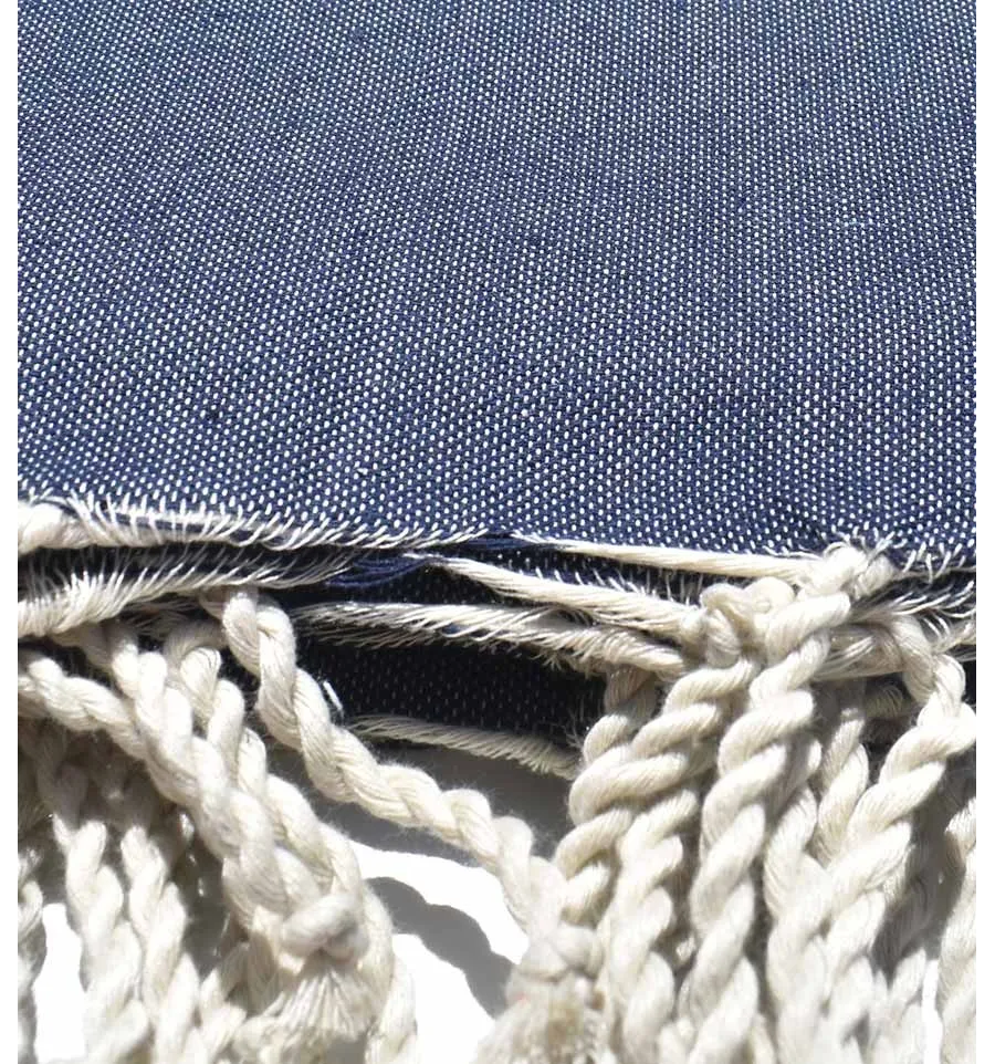 jeté bleu jeans foncé Fouta Tunisia - 3
