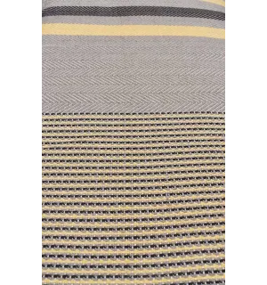 jeté beige foncé rayée jaune et marron - 1 2