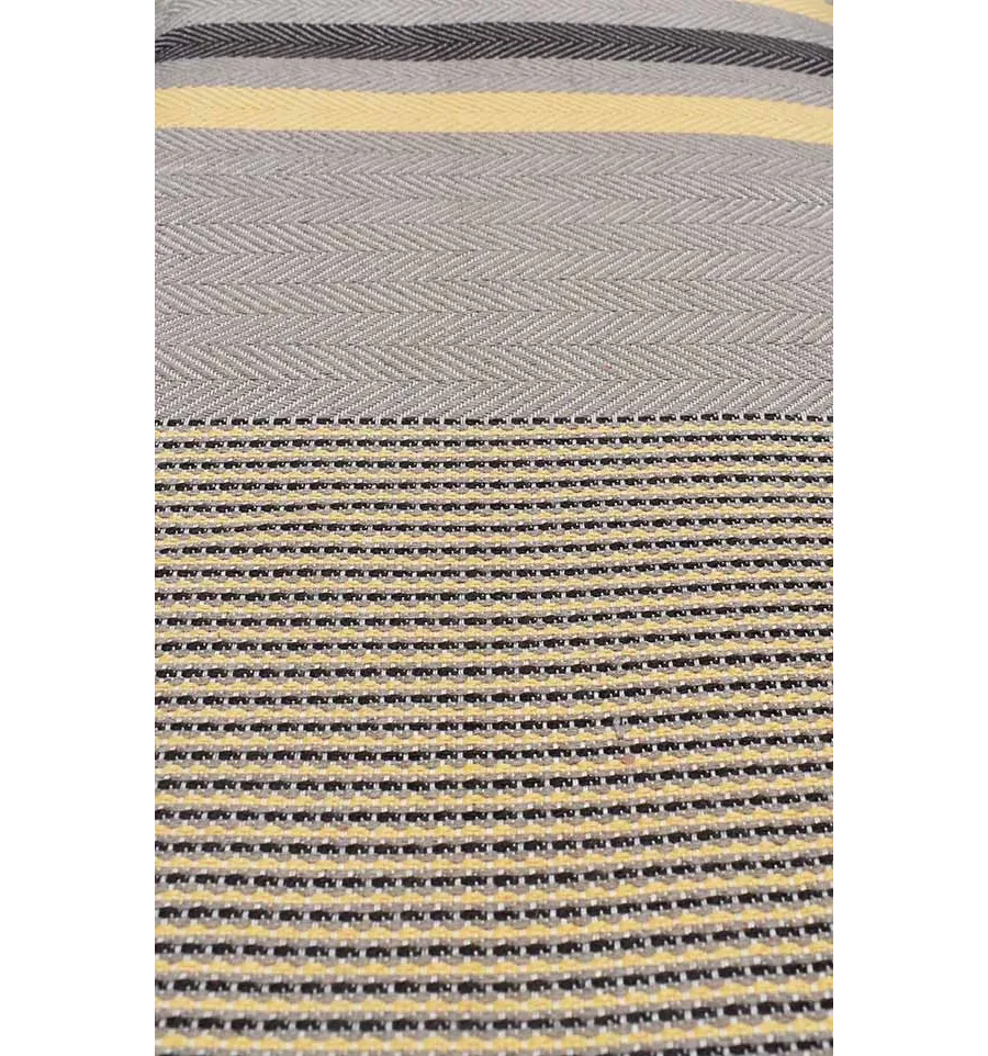 jeté beige foncé rayée jaune et marron - 2