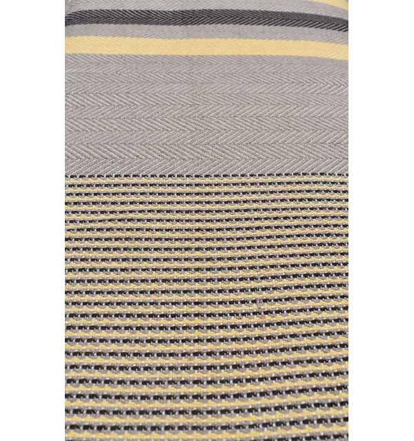 jeté beige foncé rayée jaune et marron - 2