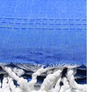 Jeté moyenne bleu électrique 1.5m*2.5m Fouta Tunisia - 1 2