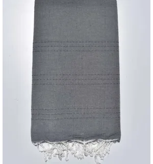 Jeté moyenne gris 1.5m*2.5m Fouta Tunisia - 1
