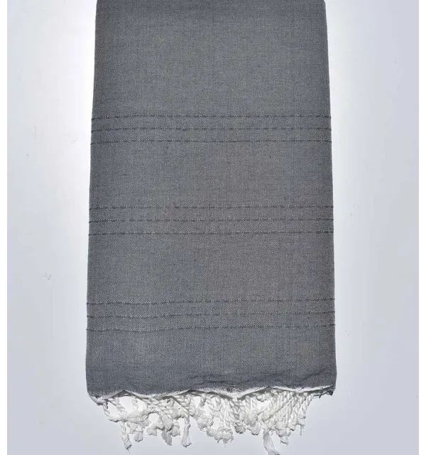 Jeté moyenne gris 1.5m*2.5m Fouta Tunisia - 1