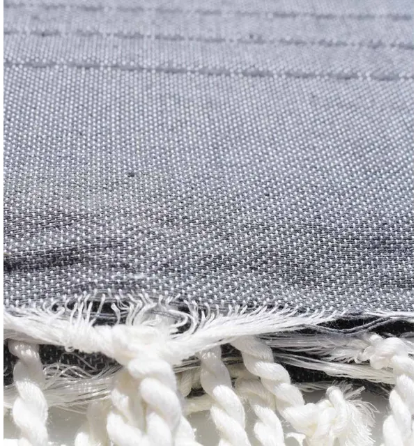 Jeté moyenne gris 1.5m*2.5m Fouta Tunisia - 2