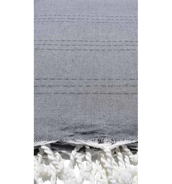 Jeté moyenne gris 1.5m*2.5m Fouta Tunisia - 3