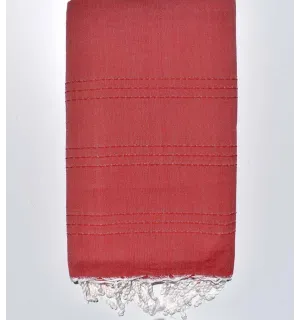 Jeté moyenne rouge 1.5m*2.5m Fouta Tunisia - 1