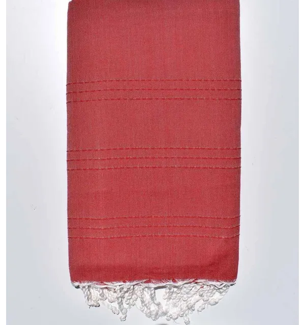 Jeté moyenne rouge 1.5m*2.5m Fouta Tunisia - 1