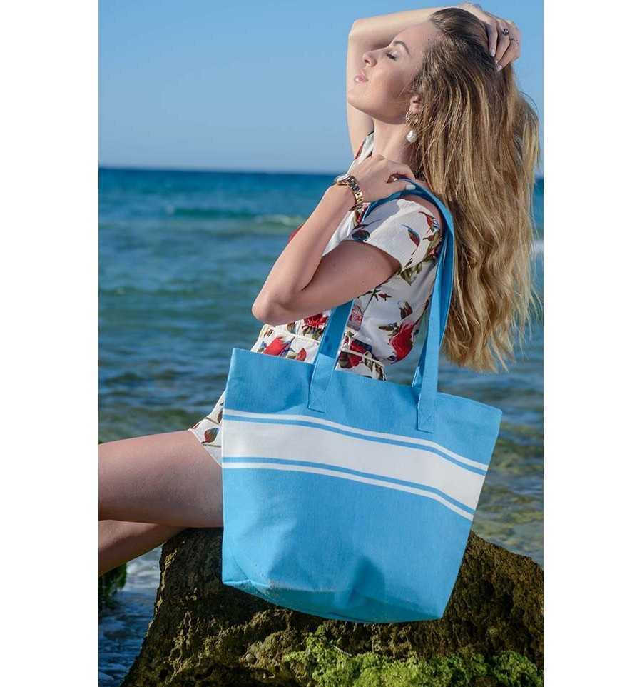 Sac de plage bleu azur