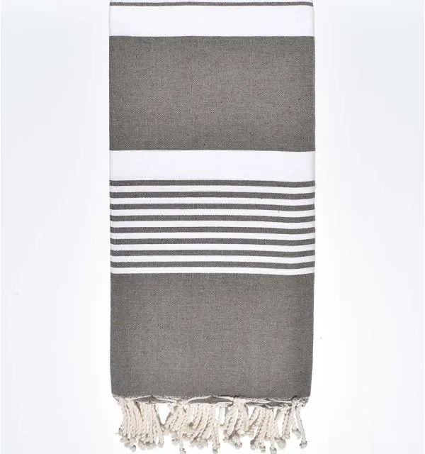 Jeté taupe foncé 1.90m*2m Fouta Tunisia - 1