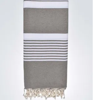 Jeté taupe 1.90m*2m Fouta Tunisia - 1