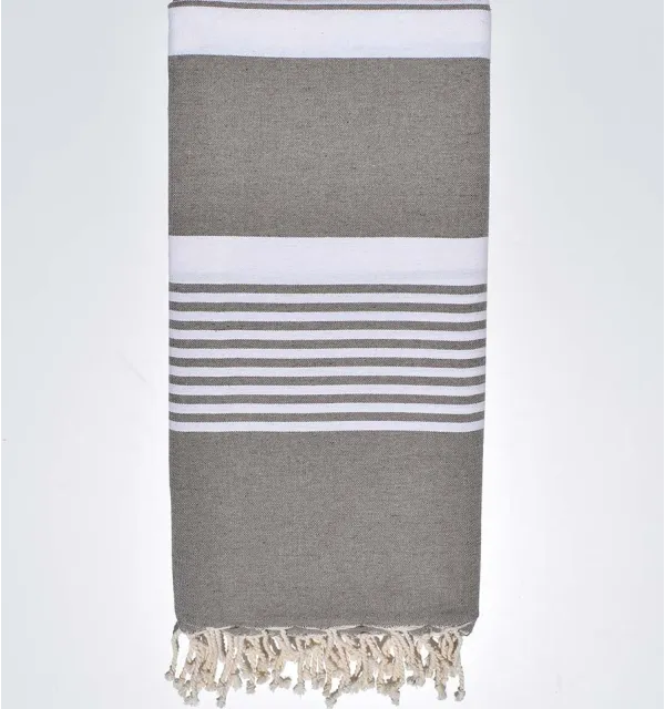 Jeté taupe 1.90m*2m Fouta Tunisia - 1