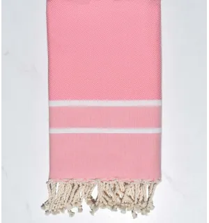 Serviette de plage chevron rose moyen Fouta Tunisia - 1